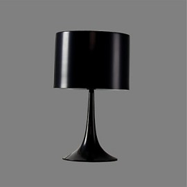 Schwarze minimalistische Tischlampe aus Metall