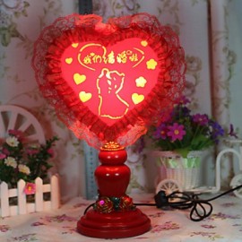 Valentinstag Herzförmige Rote Tuch Kreative Ehe Home Einrichtungsartikel Praktische Schreibtisch Lampe Led Licht